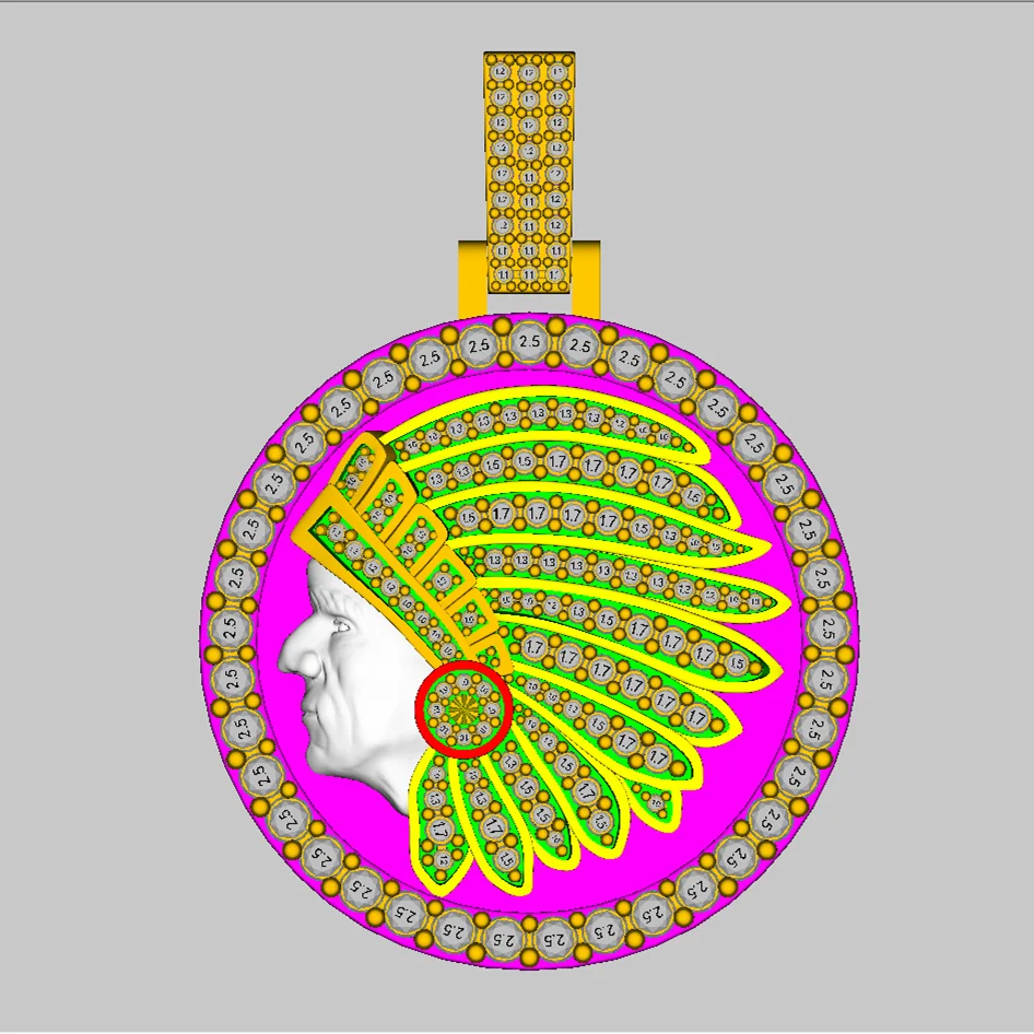 Custom Indian Chief Pendant S925 Sterling Silver 10k 14k 18k Solid Gold Iced out Moissanite Diamond Indian Chief Pendant