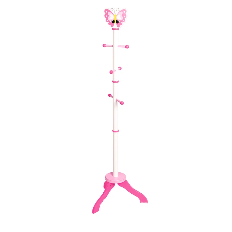 High quality wooden kids cartoon coat hanger rack stand