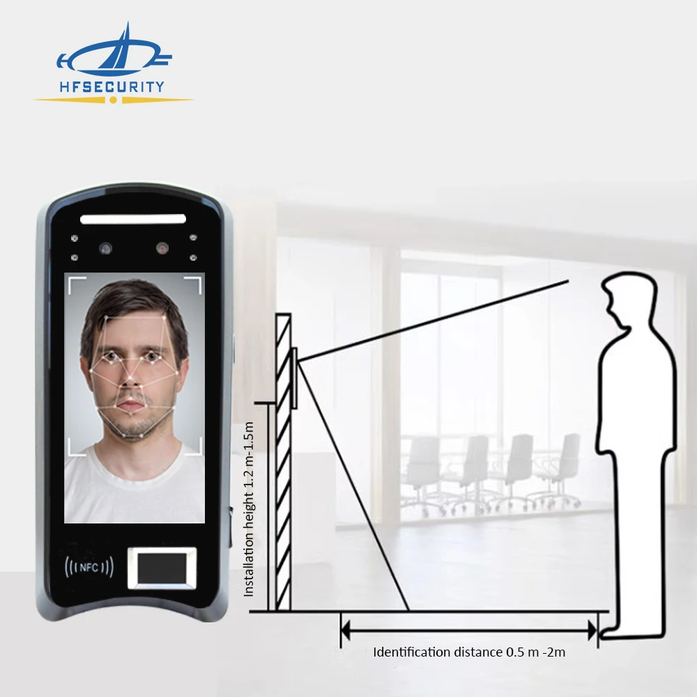 HFSecurity X05 POE Iris Face Recognition Built in battery Time Attendance Biometric Face Access Control Products