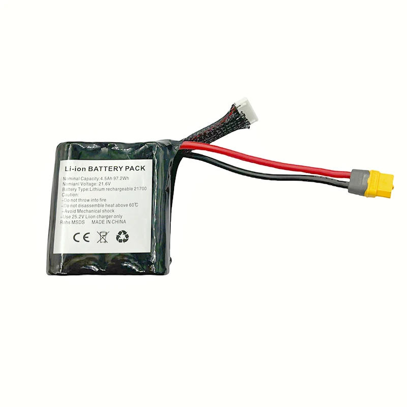 Factory custom rechargeable lithium-ion 21700 6s1p battery pack XT60 22.2V 4200mAh 21700 P42A lithium battery pack for UAV