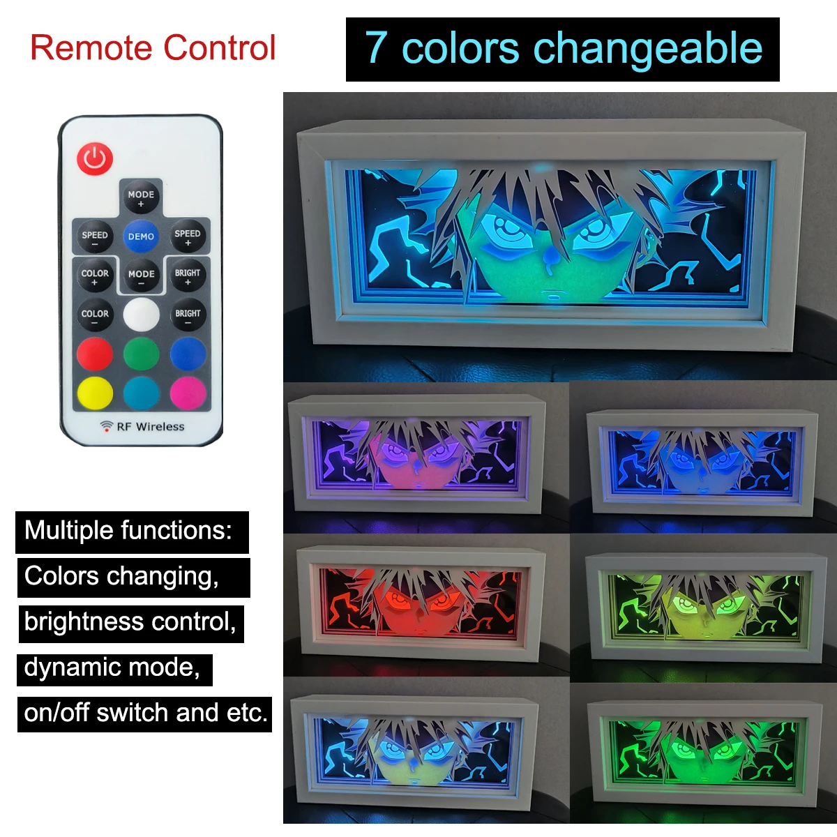 Anime Light Box for Decor and Gift Paper Cut Shadow Framed Creative Diy 3D Papercraft Night Lighting Movie Character