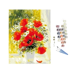 beautiful flower plant wall art canvas  hand painted oil painting by numbers