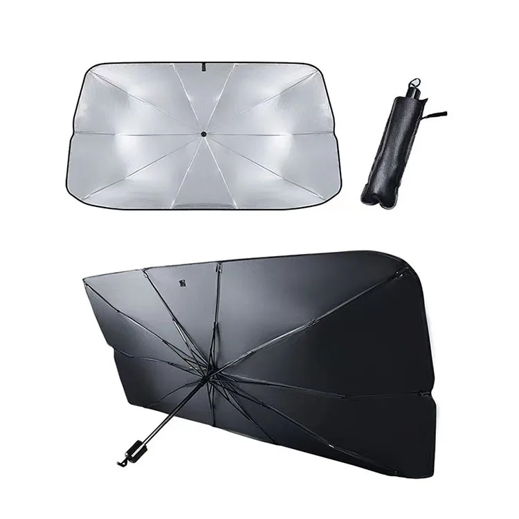 Hotsale Silver Coating Sun UV Protection UPF50+ Heat Insulation Sombrilla Para Carro Car Sunshade Umbrella