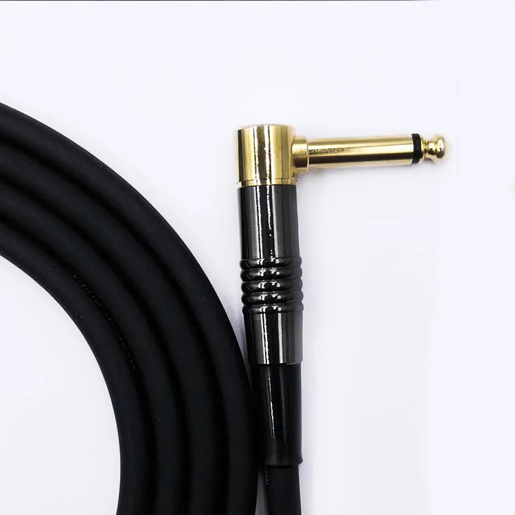 Guitar Instrument Cable 10 Feet, 10ft , 3 meters Straight 1/4-Inch TS to Right angle 1/4-Inch TS Guitar Cable