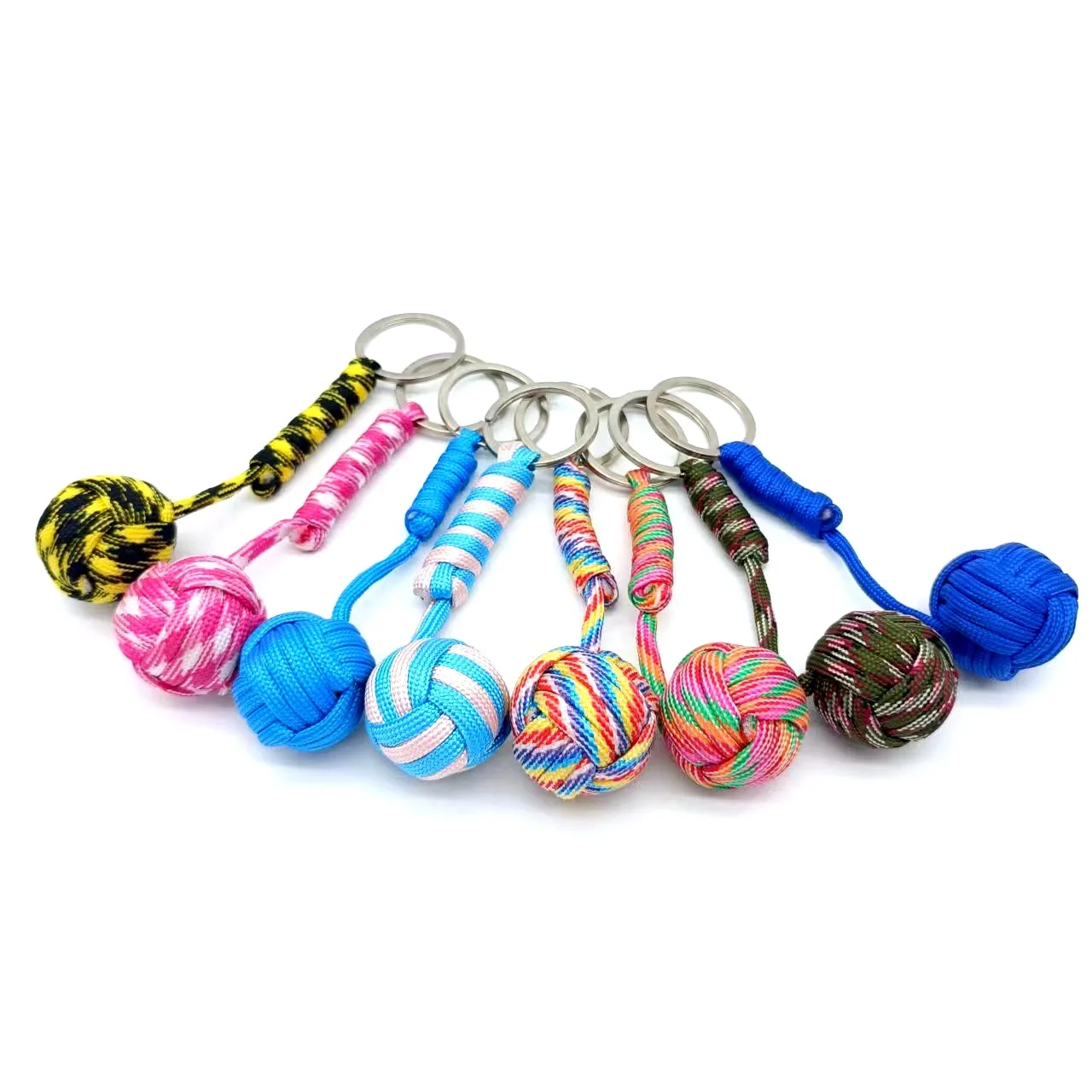 K009 Woven Rope Ball Keychain Lanyard Key Ring Key Chains Outdoors Survival Tool Jewelry