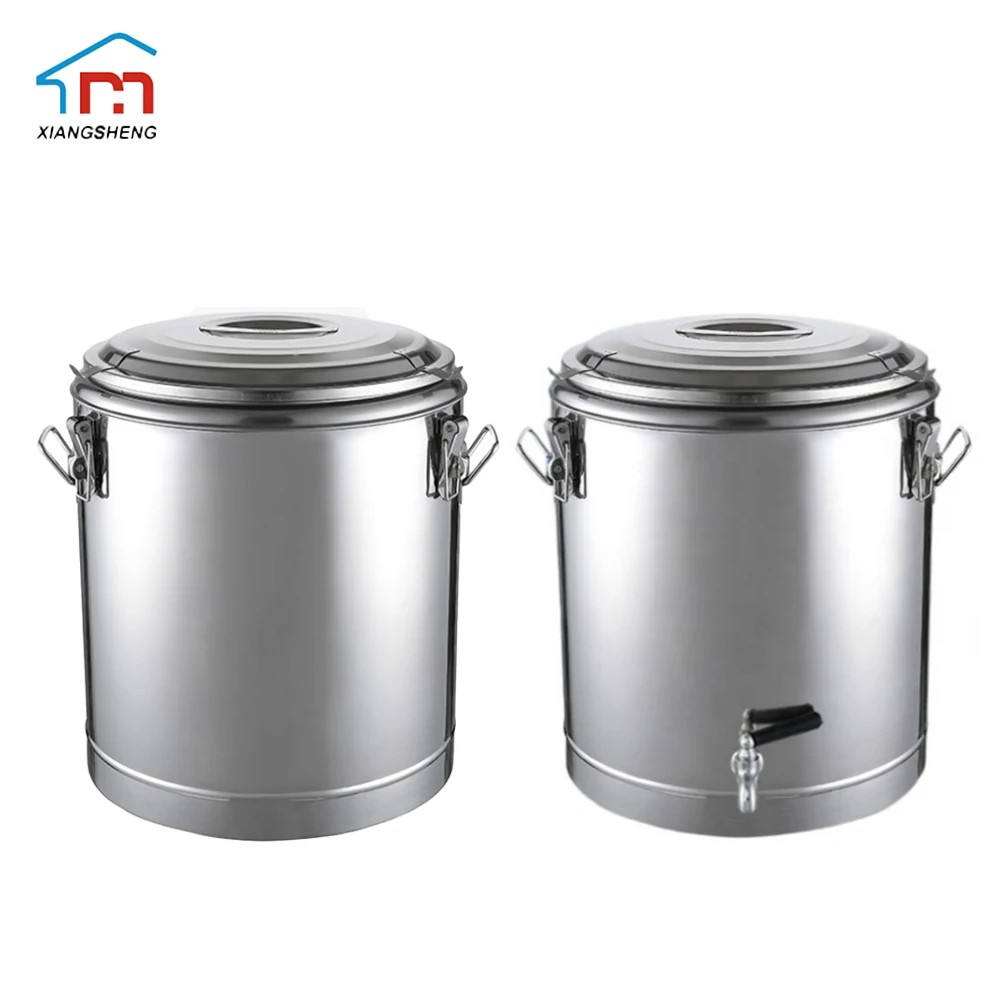 Xiangsheng Kitchenware Stainless Steel Insulated Barrel Food Thermos Container With Double Layer Structure And Water Faucet