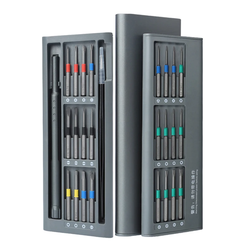Hot Selling Custom 26 in 1 Precision Screwdriver Bit Set with Aluminum Shell Repair Smart Phone Computer Laptop