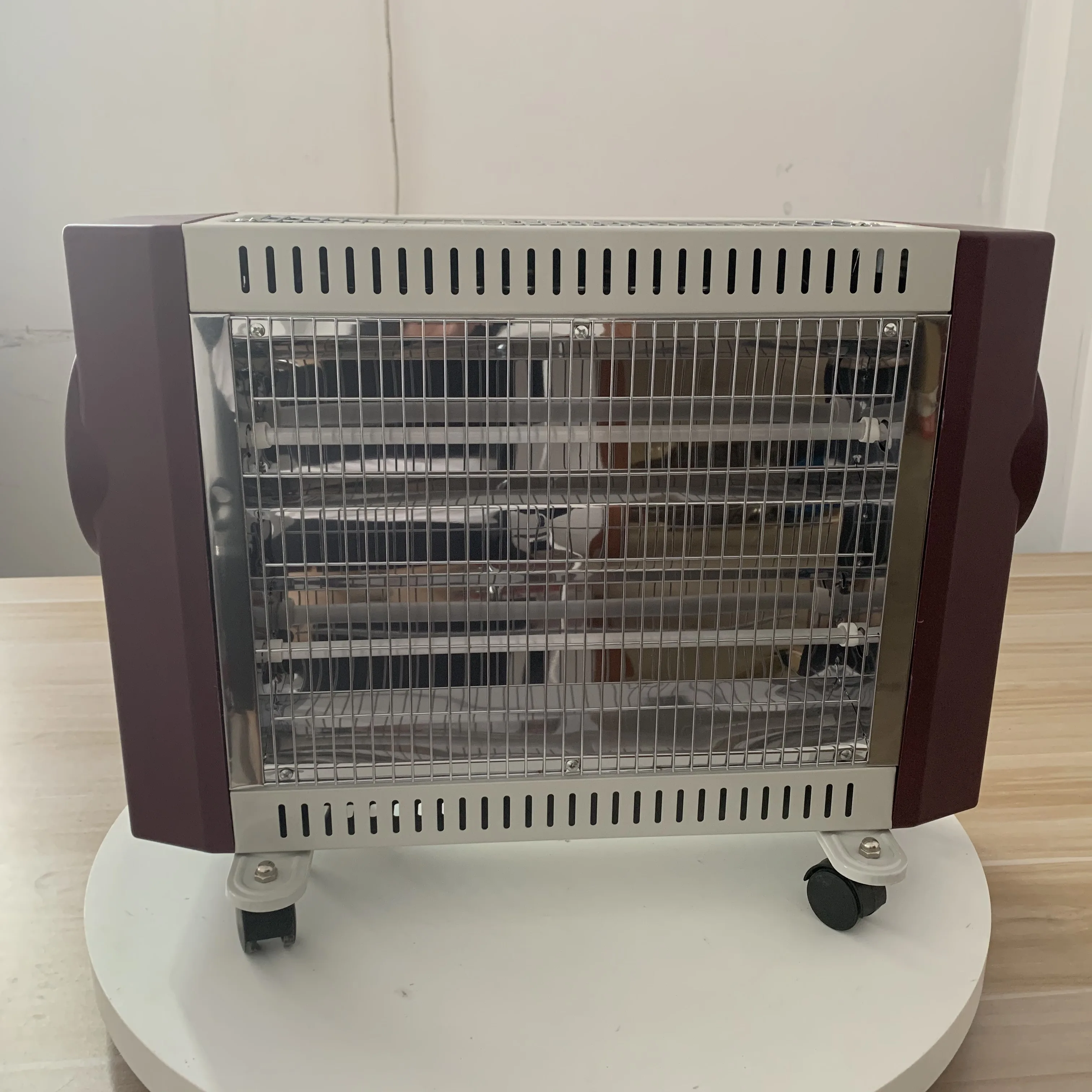 3 face quartz heating element electric heater with safety switch