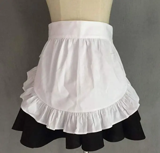 Half Aprons with or without Pockets Waist Ruffle Apron Cooking Restaurant 100% Cotton Bistro kitchen gift For Girl Woman wife