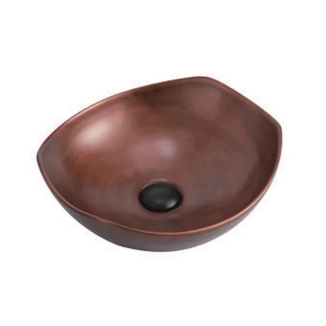 Brass Red Copper Color Popular Oval Design Handmade Royal Bathroom Antique Sink Washin Basin Hot Sale Model Yellow Bronze Modern