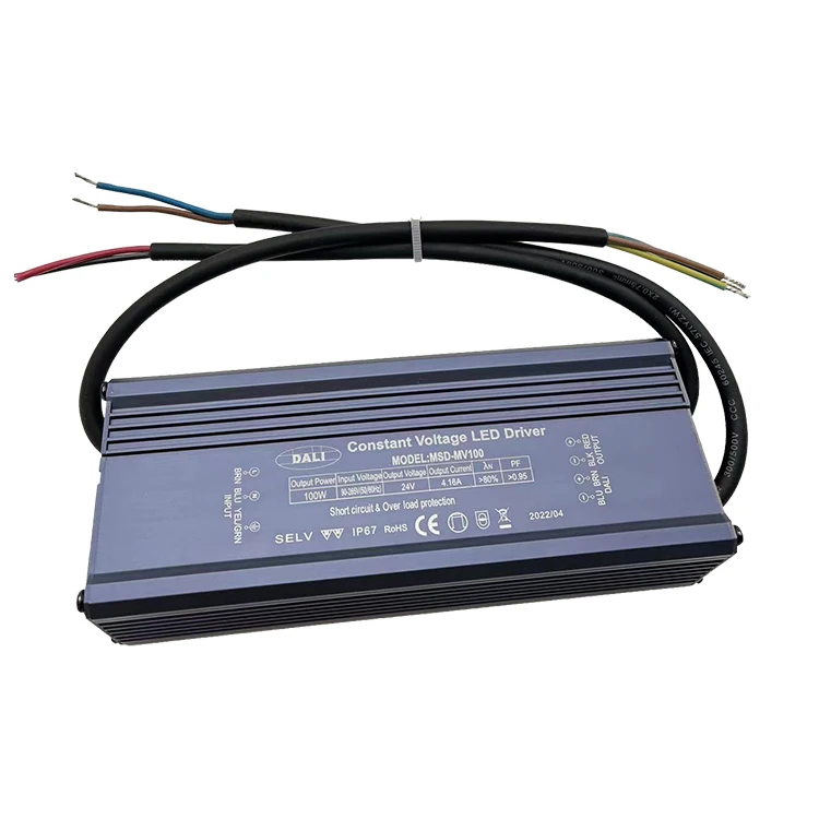 dali ip65 dimmable waterproof led driver 100w 24v switching power supply  for led light