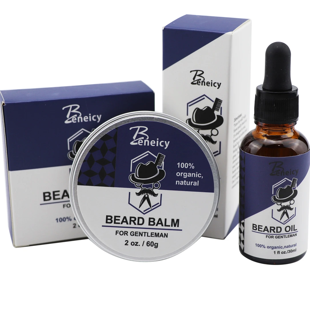 Private Label Beard Kit Beard Balm Oil Men Beard Essential Growth Oil