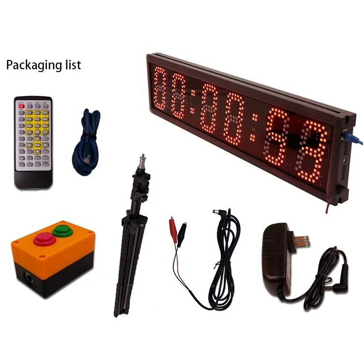 Jhering Double Sided Waterproof Outdoor LED 5 inch Digit 20 inch Screen Word Remote Clock Timer Timing Race Clock