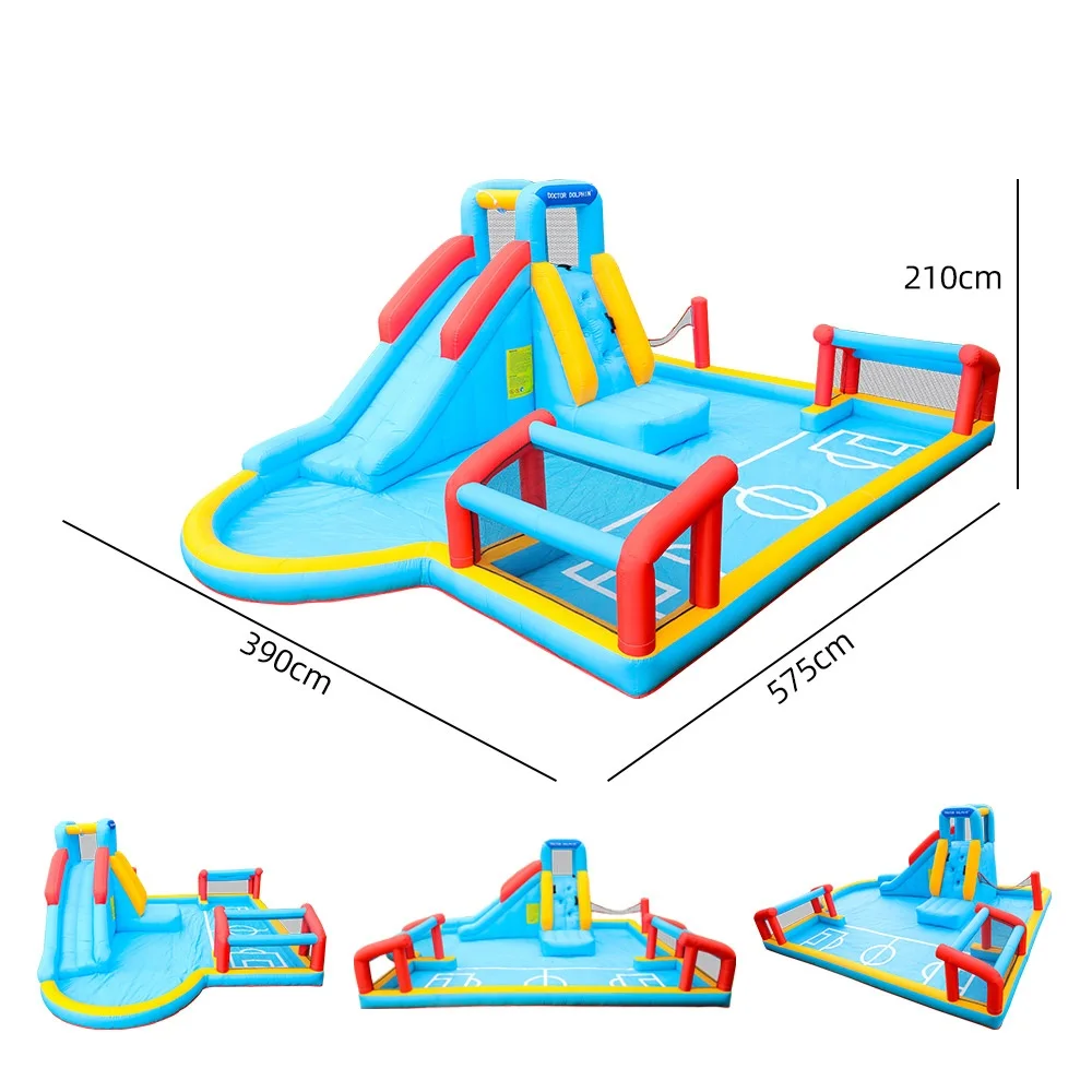 Outdoor PVC Fabric Children Inflatable Water Slide With Pool Inflatable Football Game for Kids Playing