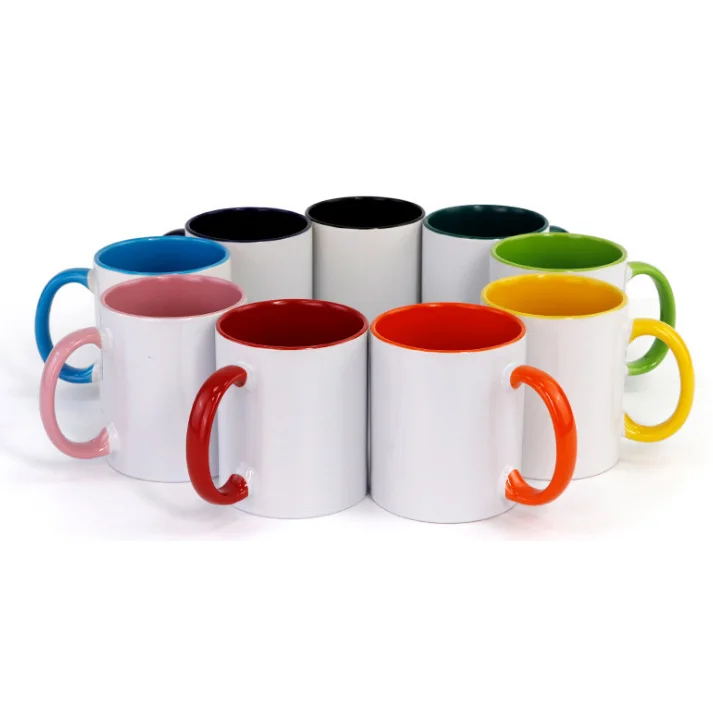 
11oz Milk White Mug Coffee Cup Sublimation Porcelain for Printing sublimation inner color mug 