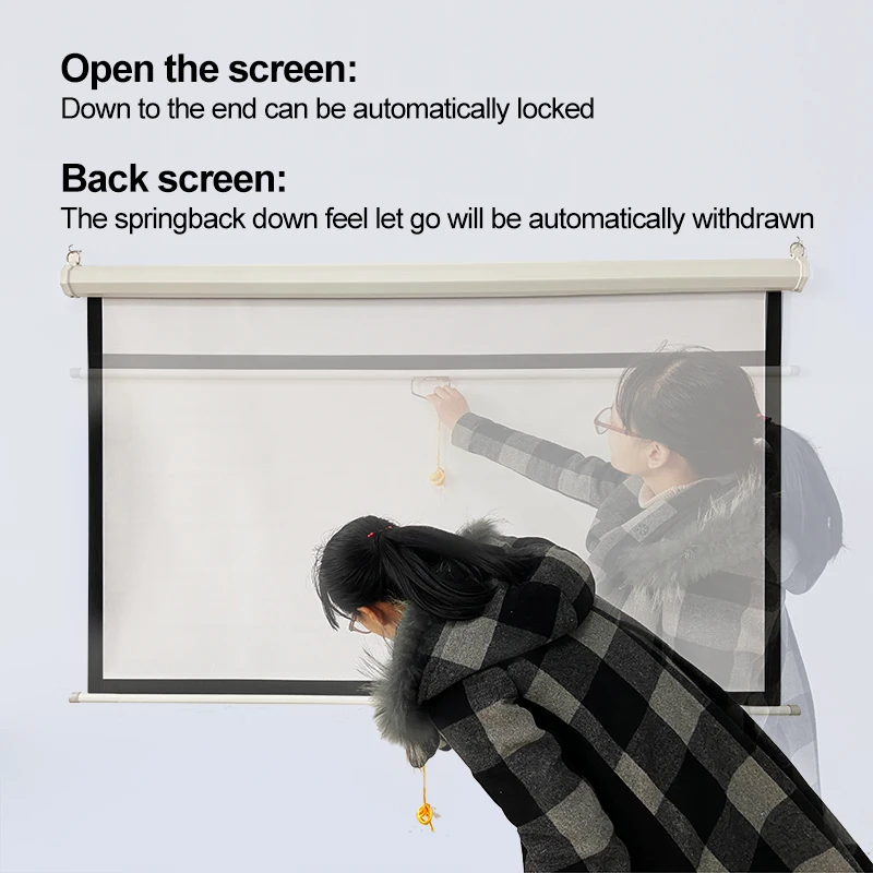 Прямая Продажа с завода, ручной вытяжной экран, проекционный экран с 4:3/16:9 форматом