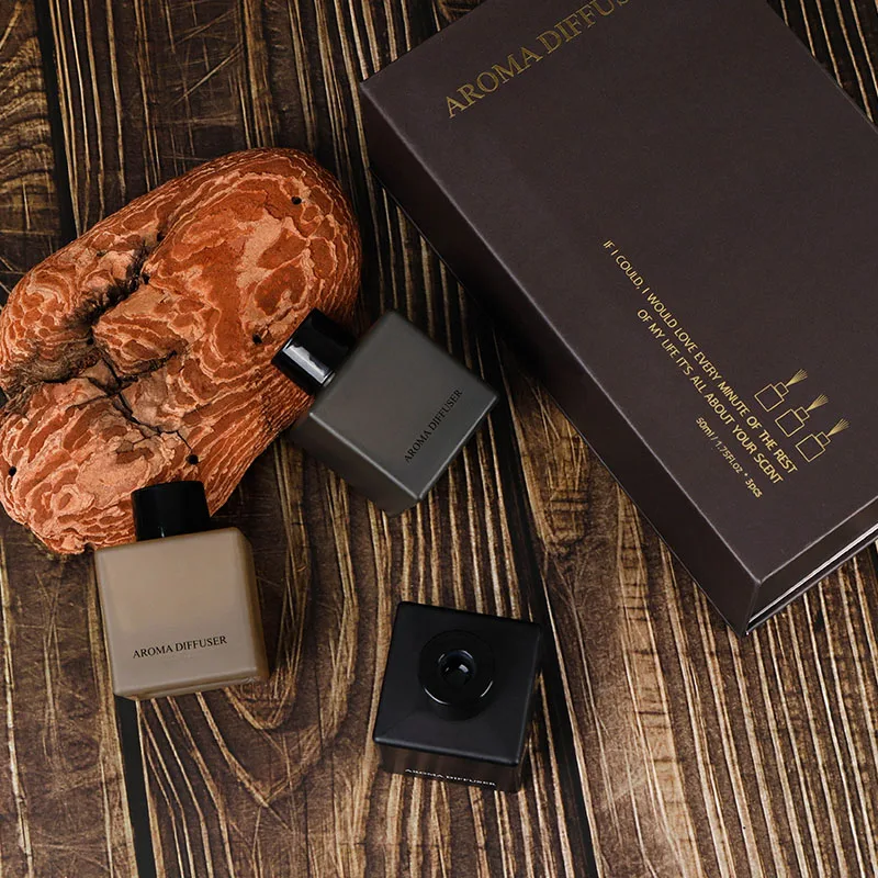 Long Lasting Scent square Glass Bottle Reed Oil Diffuser gift 50ml*3 Home Fragrance Set air freshener reed diffuser set