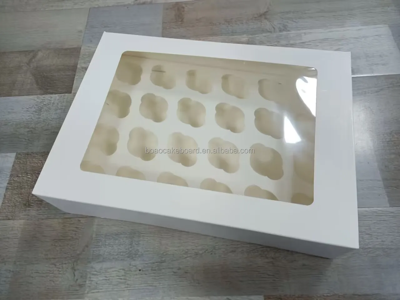 With Logo Printing Supplier Cake Packaging Boxes White Transparent Cardboard Cake box