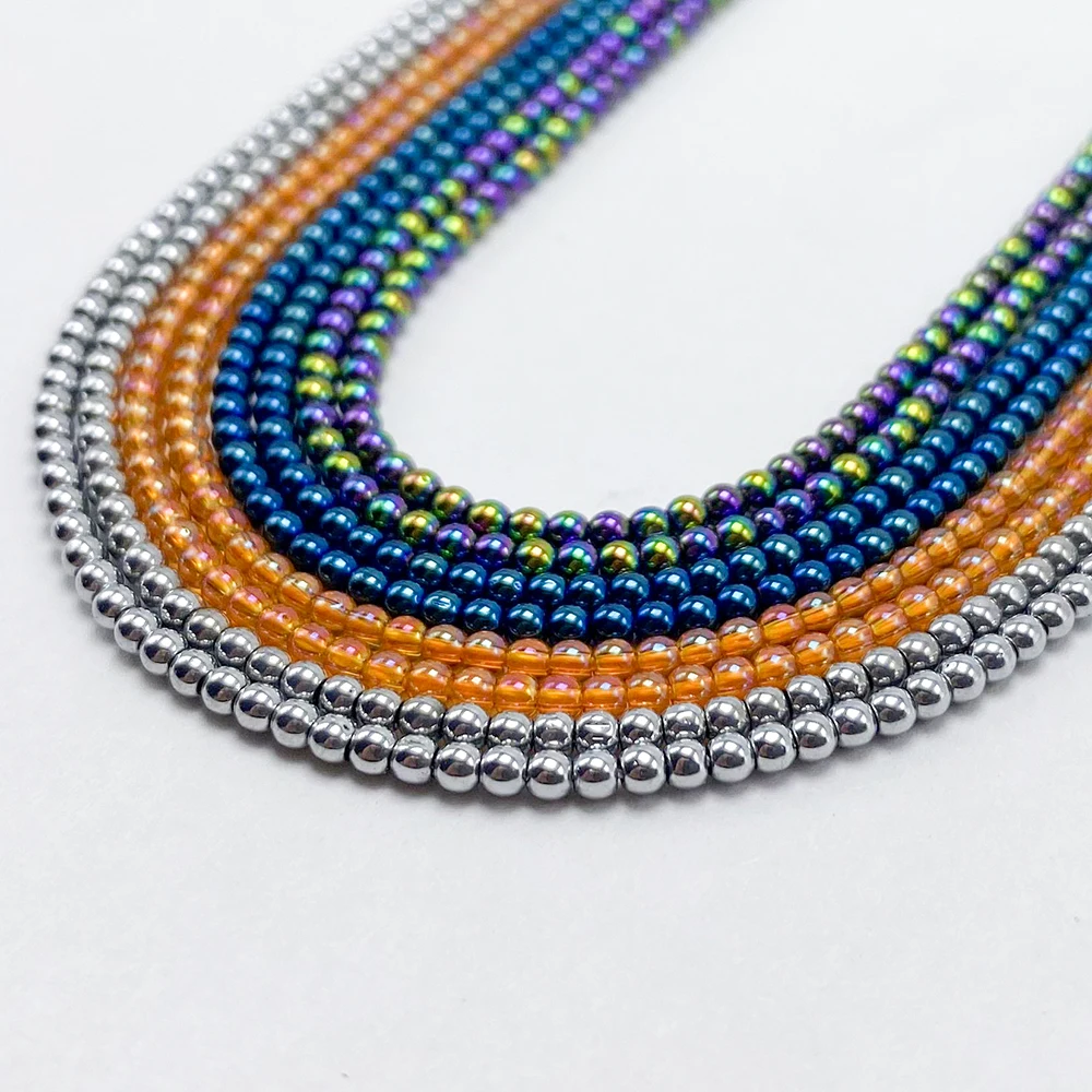 DIY Glass Loose Beads for Jewelry Making 14 inches