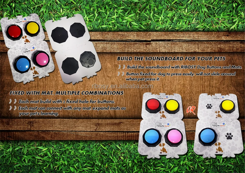 Promotional Gift Wholesale price recordable sound buttons DIY favorite button for dog training ( box of 4 buttons )