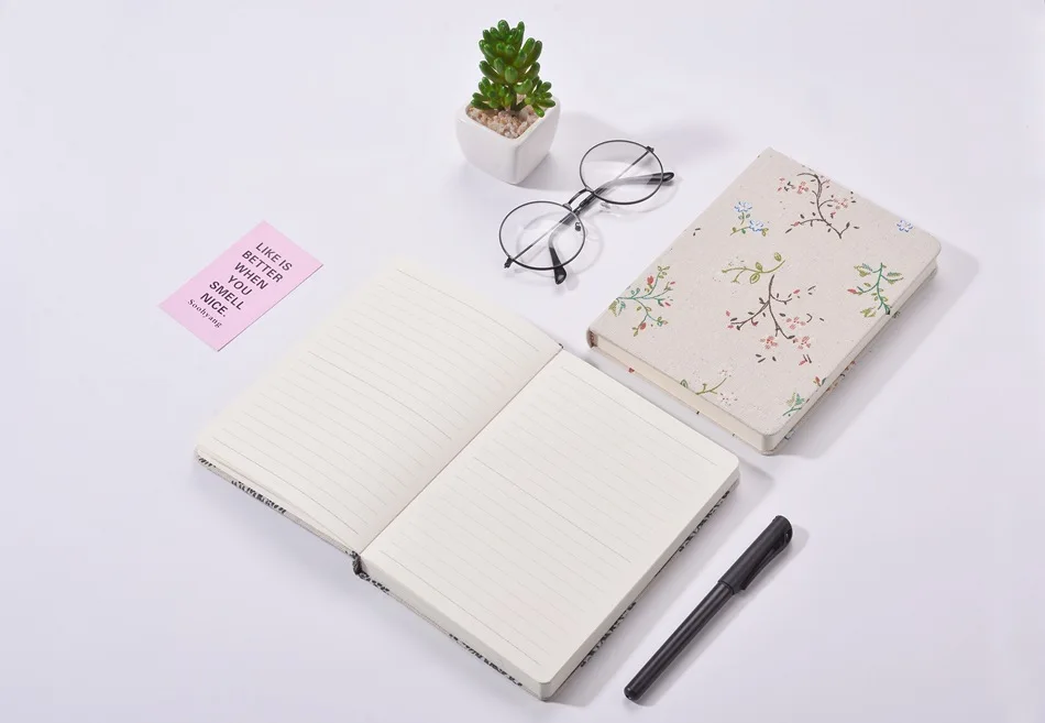ISO 9001-2008 New Design Japanese Style Life Planner Diary Journal Custom Linen Notebook With Belly Band