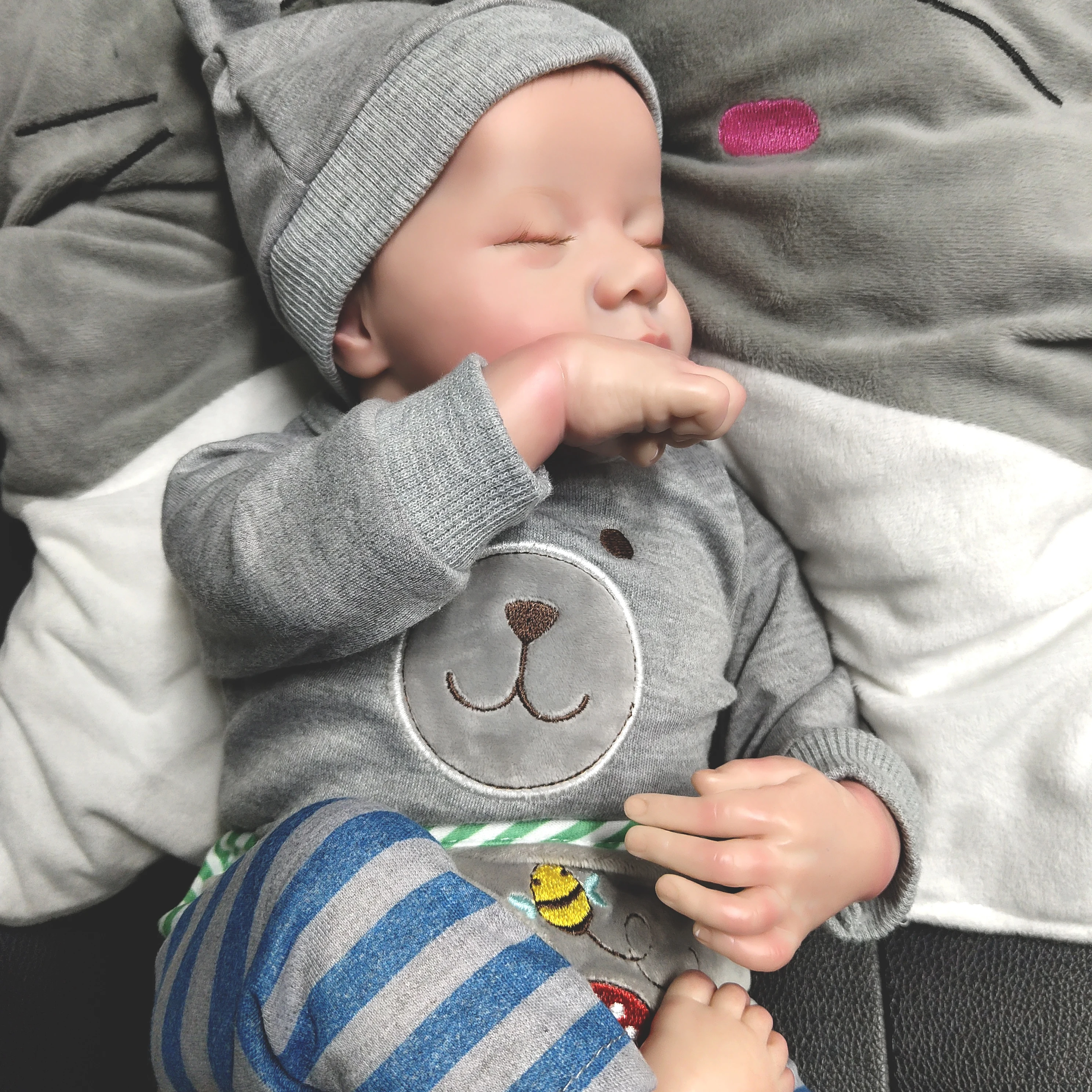 R&B Skin  Cute Soft Toy Vinyl  Dolls 18-Inch Advanced Full Body Silicone Super Cheap Mini Factory Boys Reborn Baby Doll