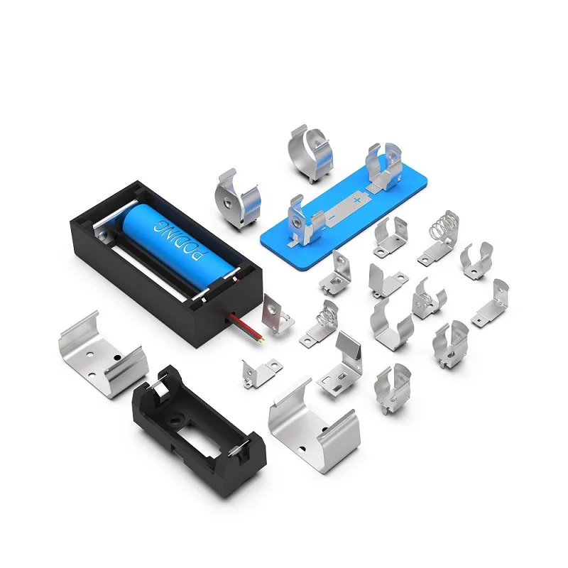 Battery Contact 21700 Stamped Metal Case aaa ShrapnePlate  Lithium 9V Holder Aa Box Spring Contacts Clips 18650 Battery Holders