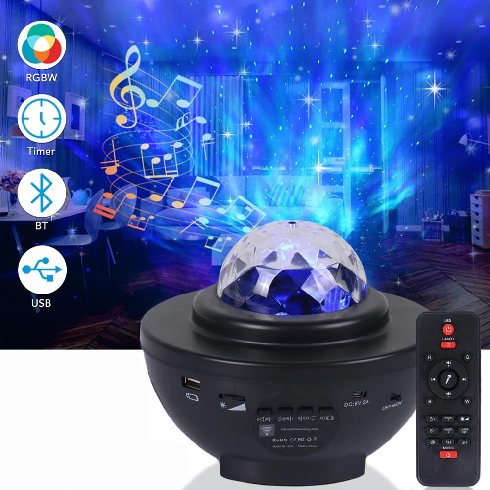 Alibaba Hot Selling Remote Controlled LED Laser Galaxy Sky Projector Star Starry LED Night Light Projector