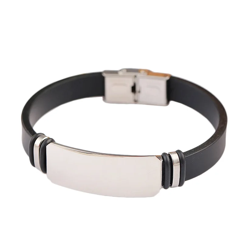 Оптовая продажа, новый модный силиконовый браслет из нержавеющей стали, ювелирные изделия, аксессуары для мужчин и женщин на заказ