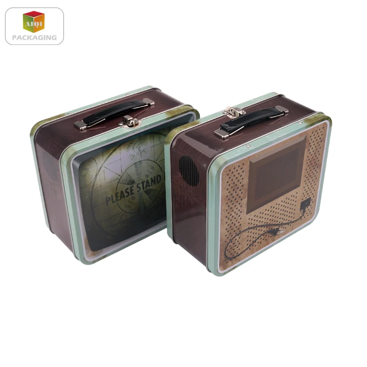 
Metal Material and Tin Metal Type big lunch tin metal box with handle 