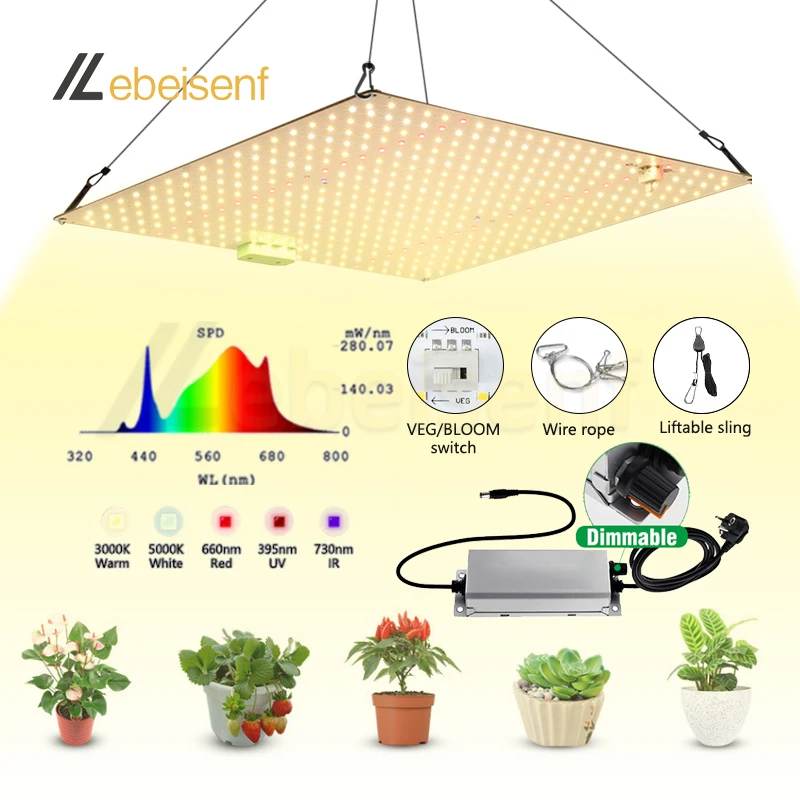 60W 120W 150W LED Plant AC85-277V Dimmable for Indoor Greenhouse Tent Potted Planting Seeds Flowering Results Growth Fill Lights