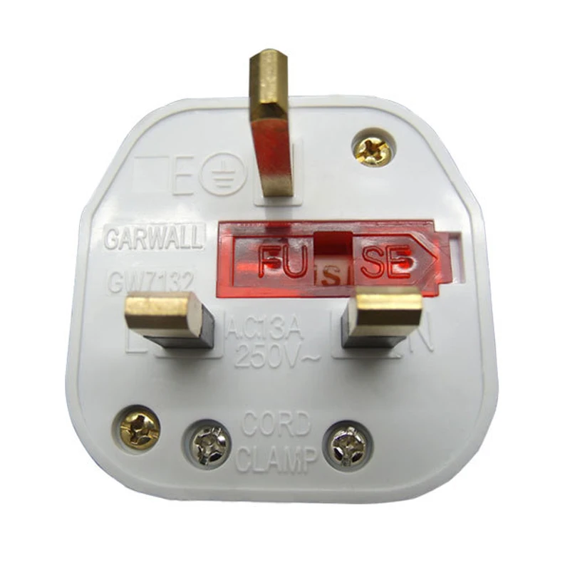 White Removable AU UK Fused Adapter Type I flat 3 pins Wiring Plug Cable Connector Power Cord Plug with Switch 10A  13A