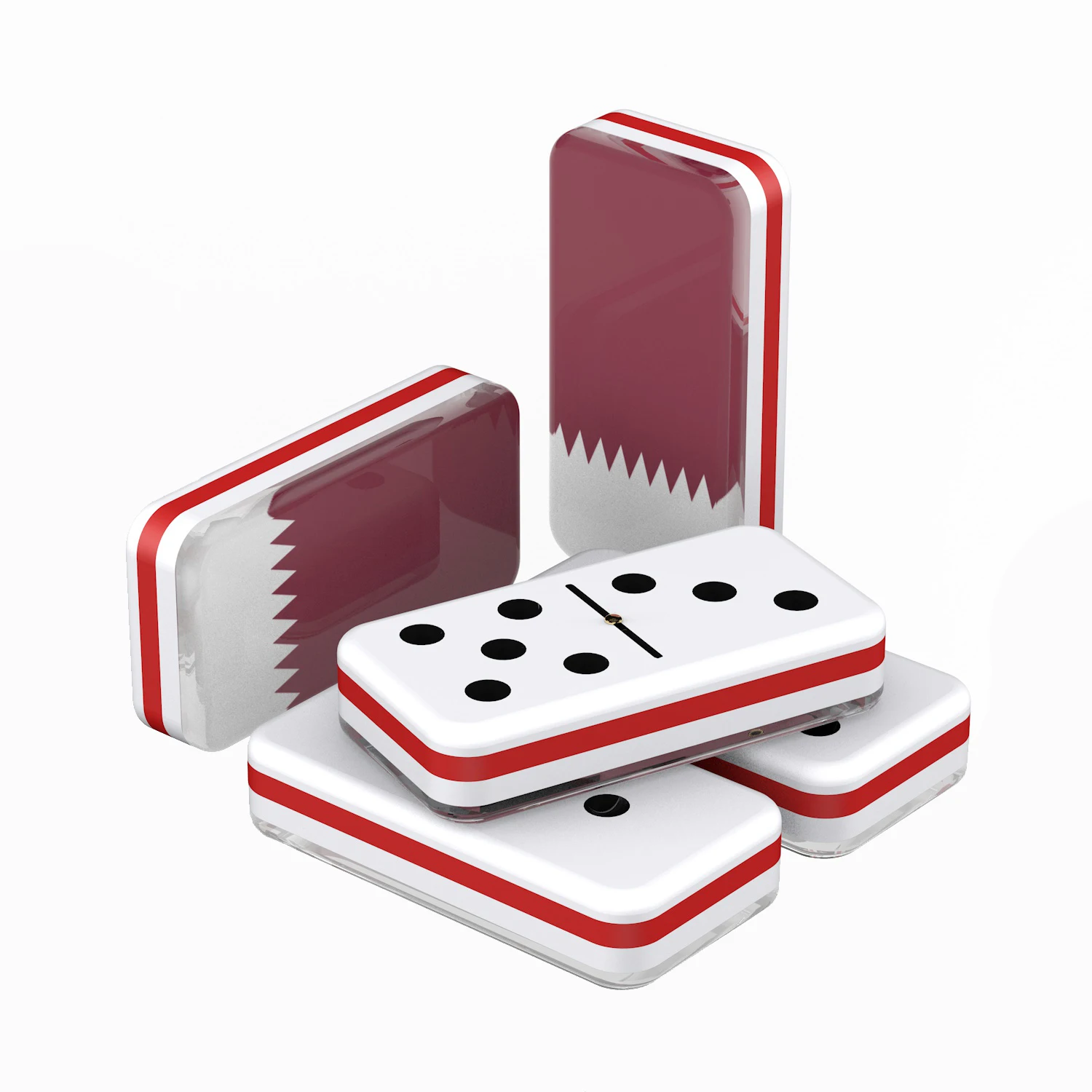 Multiple Layers Domino Block 28 pcs Set Luxury Perspex Flag Domino Set Juego for Entertainment