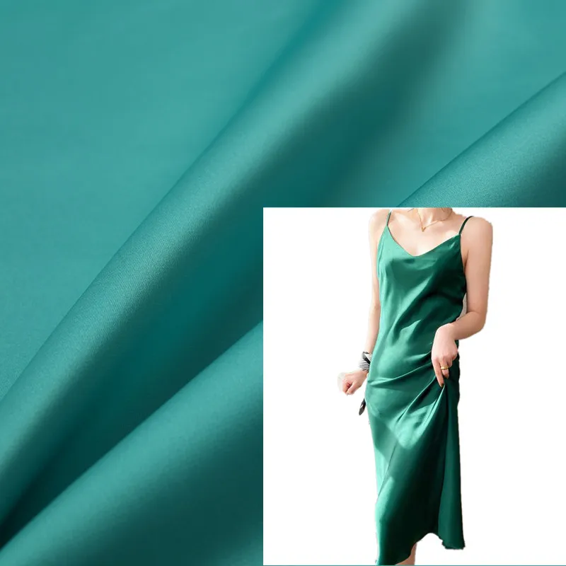Textile Manufacturer Multi-color 100% Polyester Green   Chiffon Satin Material Fabric for Dress