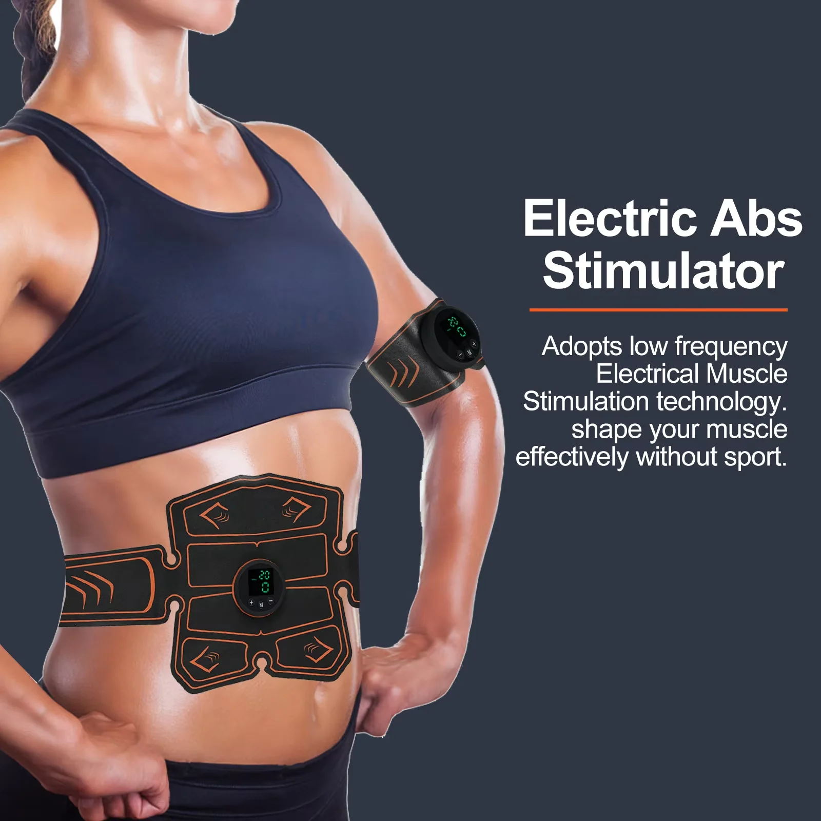 Wholesale ABS Stimulator Electric Muscle Stimulator Portable Abdominal Toning Belt Weight Loss Massager Workout Equipment