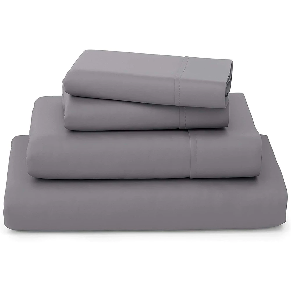 Custom Hotelier Luxury 5 Star Hotel Plain Dyed Linen 100% Cotton Sateen Hotel Bedding Set Hotel Bed Sheets