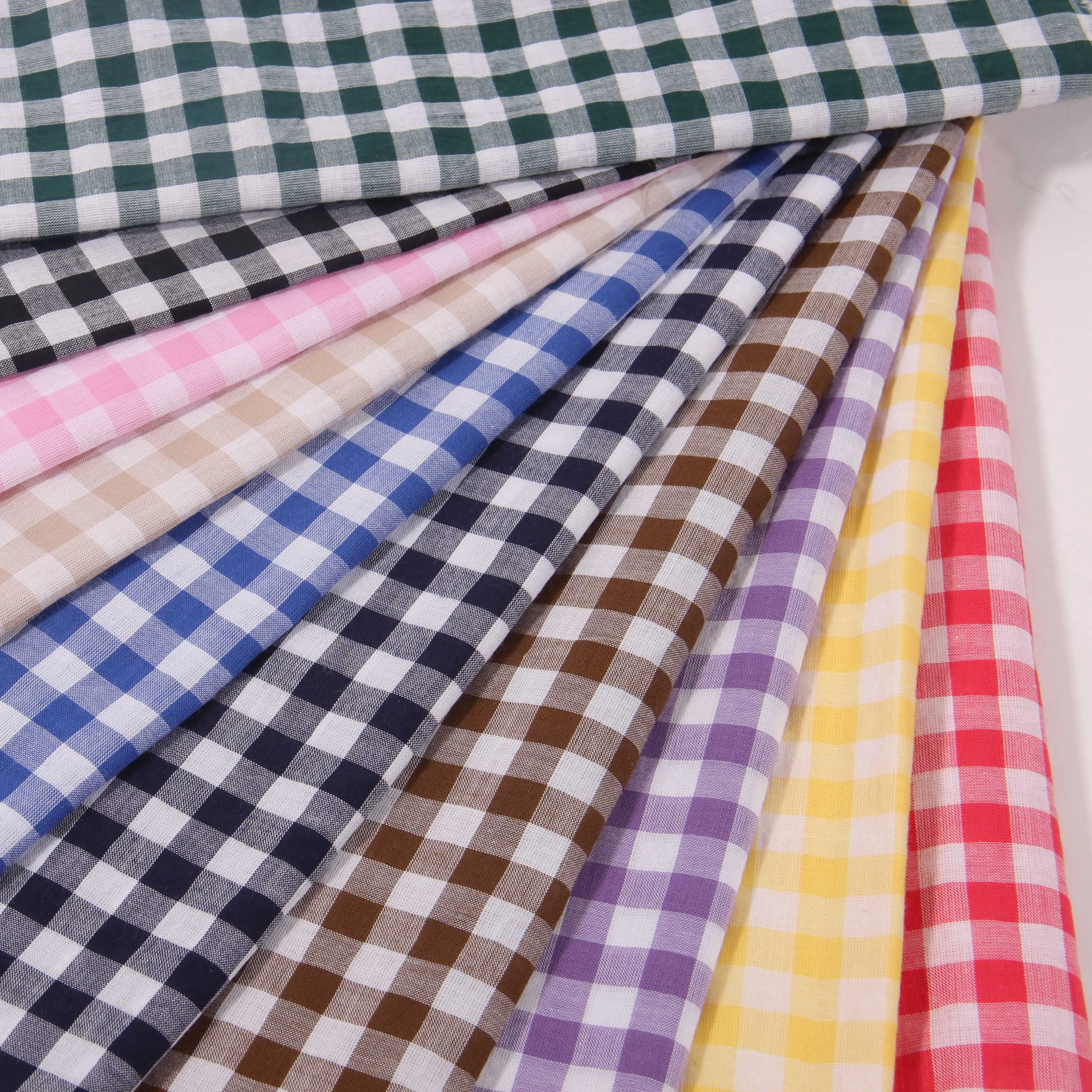 
yarn-dyed woven plaid four-sided stretch cotton spandex fabric Japan and South Korea trend fashion classic Chaoyang check 