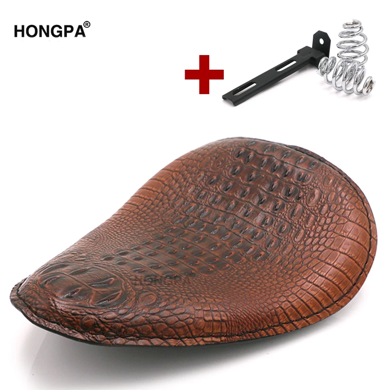 В байкерском стиле в ретро из крокодиловой кожи черного цвета Solo сиденья Весна кронштейн для заказ Chopper Cafe Racer Подставка-поплавок