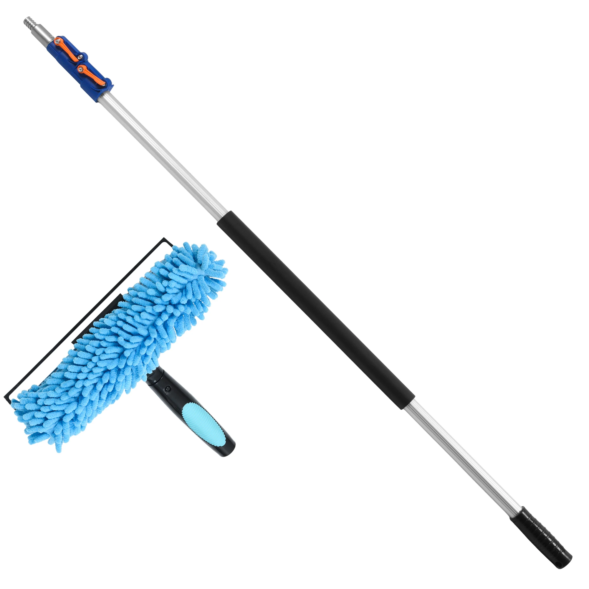 car brush cleaning Extendable Telescopic  Window Squeegee Brush with Rotating Head
