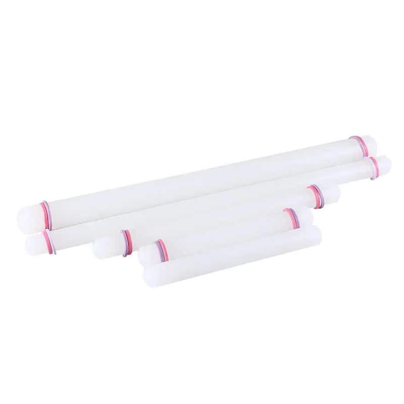 Non Stick Rolling Pin with Guide Rings Fondant Roller Cake Decorating Craft Baking Tool