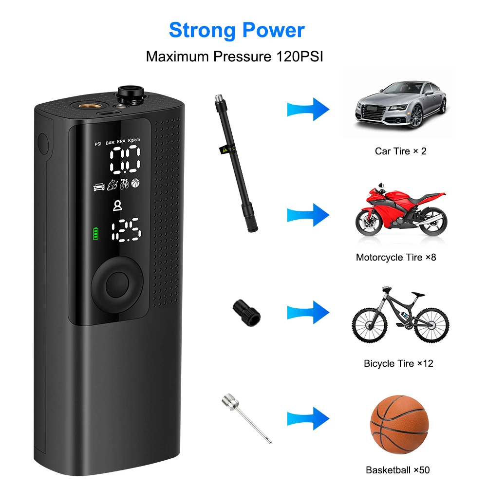 Winswift Air Inflator Mini Smart Digital Electric Usb Rechargeable Ball Bicycle Portable Car Tire Air Inflator smart tyre inflat