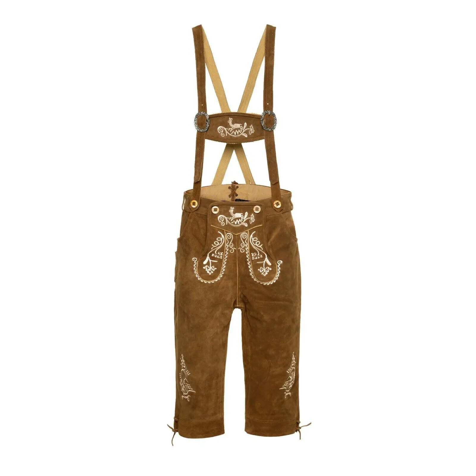 Bavarian Short Trachten Lederhosen Bundhosen Traditional German Leather Shorts