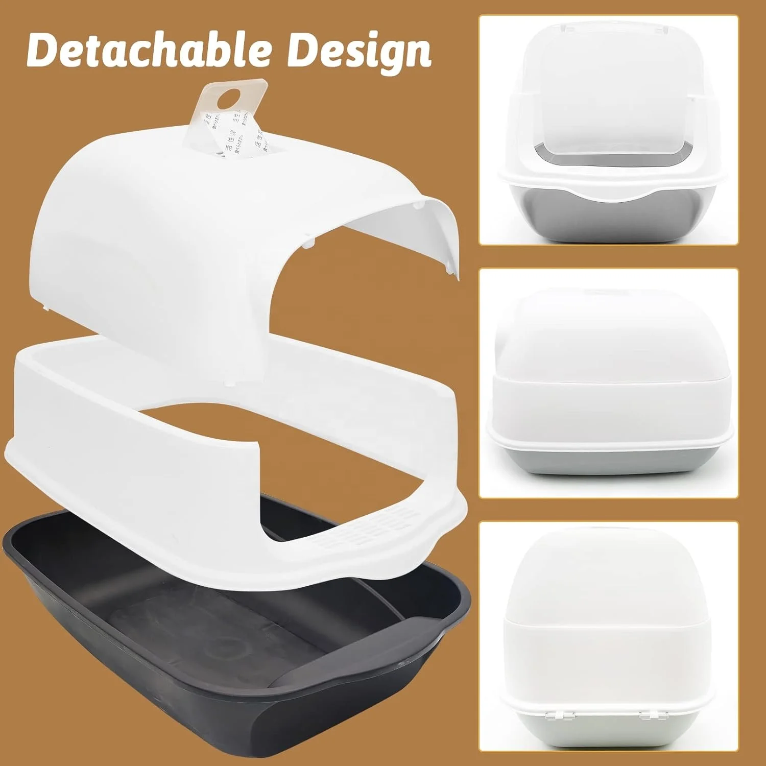 OF Wholesale Fully Enclosed Detachable Cat Toilet Large Cat Litter Box With Shovel