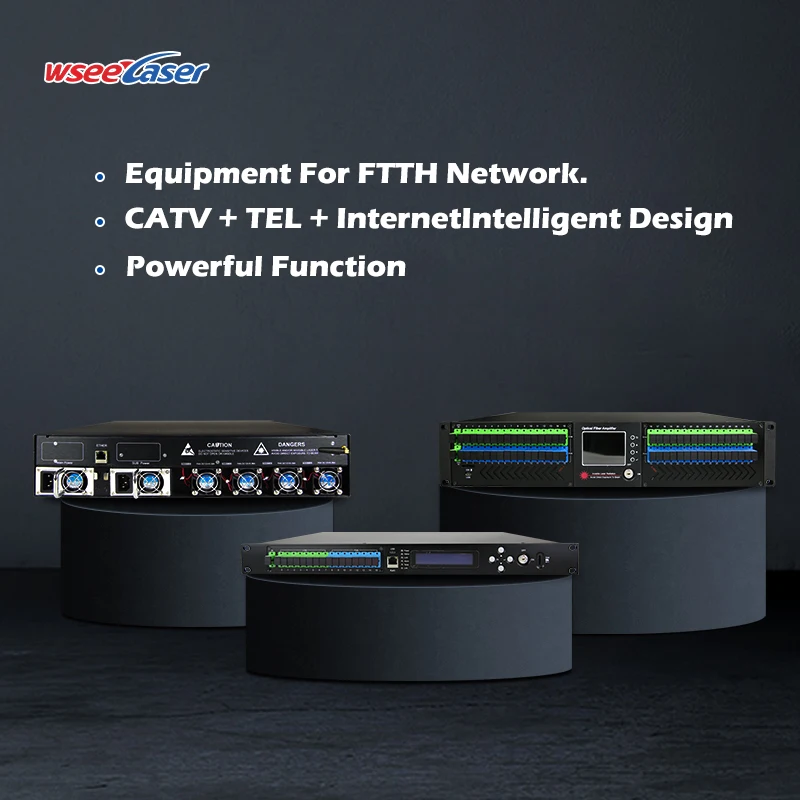 CATV 1550nm FTTH GPON WDM EDFA 8 16 32 Port 19dBm Fiber Optical Amplifier EDFA