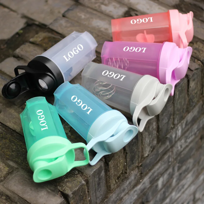 Custom 500ml plastic gym sports bottles water fitness shaker bottle with logo for direct drinking wholesale