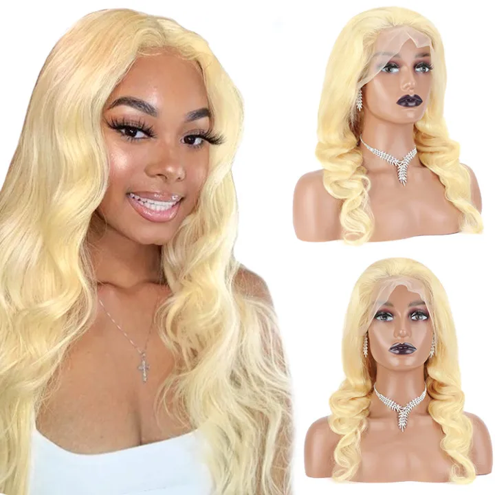 Forcuteu наивысшего качества; Длинные брюки с кутикулой в одном направлении Virgin 613 объемная волна швейцарский шнурок фронтальная регулируемый 100% человеческие волосы парик для черных женщин