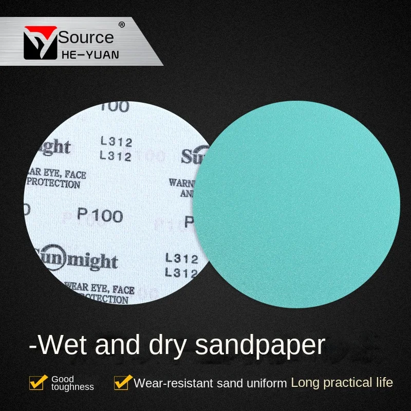 Green 5 Inch Round Dry Sanding Paper 6-Hole Self-Adhesive Ceramic Polishing Imported Free Shipping