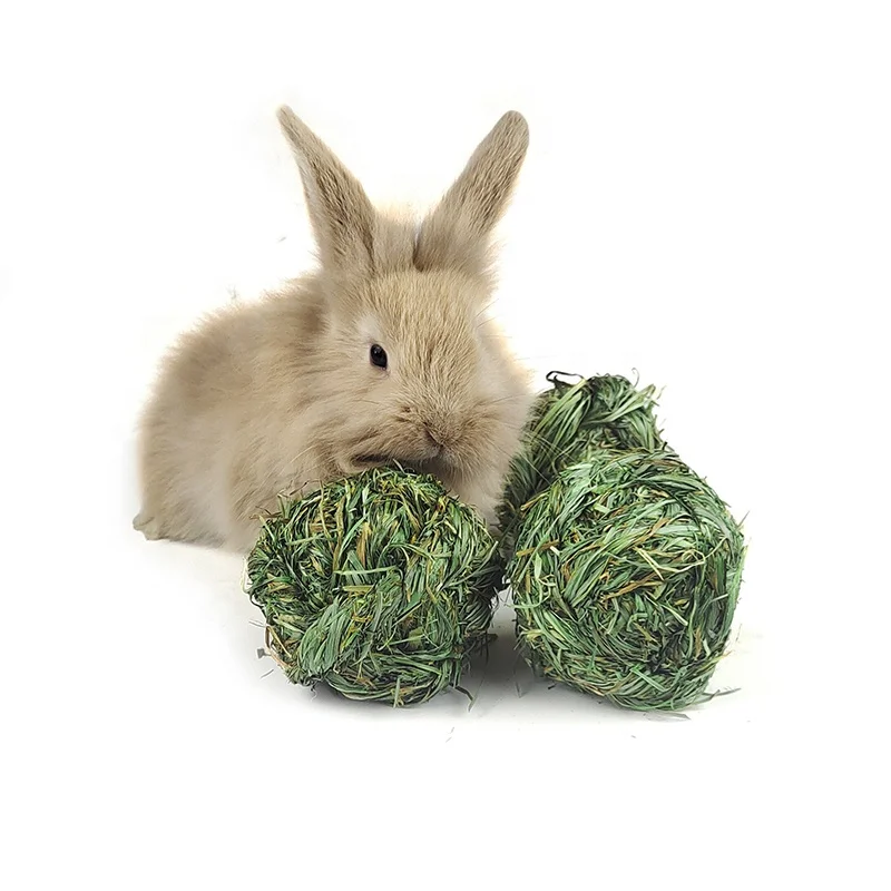 New Snack Rabbit Guinea Pig Chinchilla Timothy Hay Pellets Pet Toys Grass Balls For Rabbits
