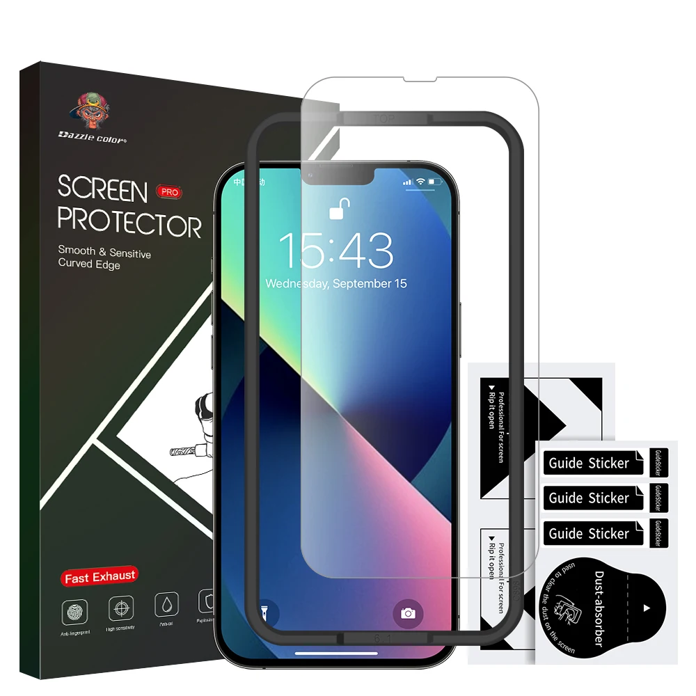 2 упаковки Заводская оптовая продажа OEM ODM Amazon новейшая HD 2.5D 9H защита экрана из закаленного стекла для iphone 13 mini pro