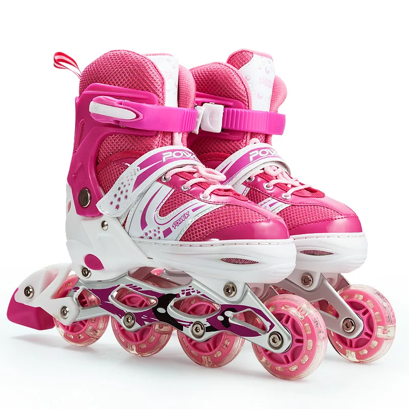 Hot sell fashion wholesale ice skate for boys and girls single flash PVC roller skates